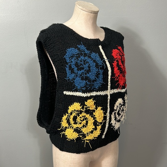 Vintage vest sweater knit open sided size M - Picture 7 of 11